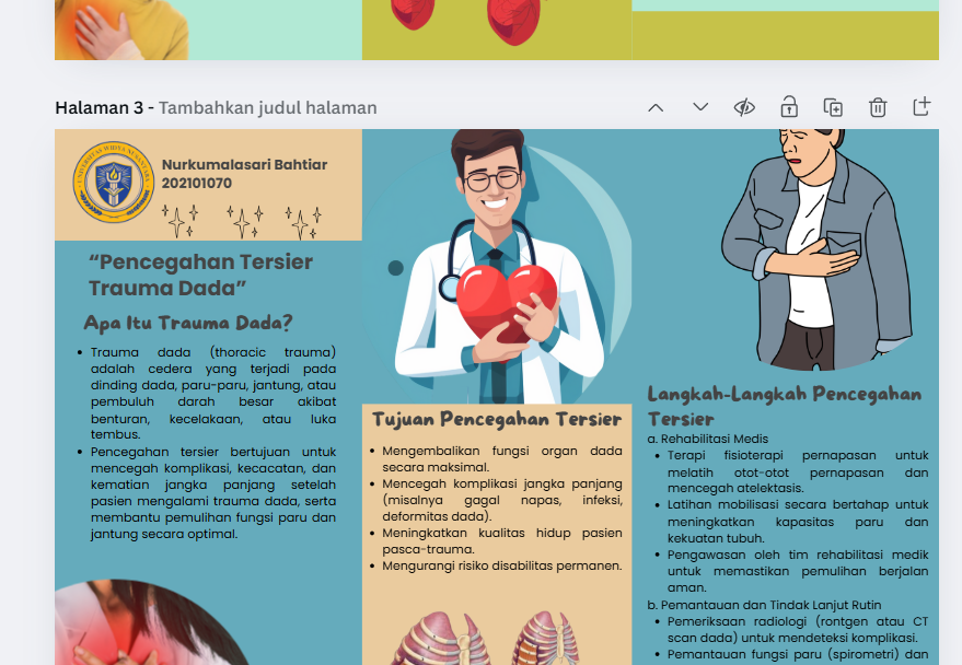 Contoh desain Canva materi kesehatan bergaya infografis